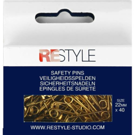 ReStyle 015.10214 Veiligheidsspelden 22 mm goud, 40 stuks