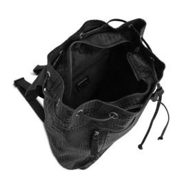 MUUD Gimo. Handgemaakt leren rugzak 38x39cm - kleur black