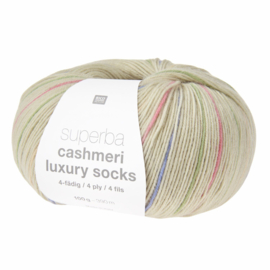 Superba Cashmeri Luxury Socks 4-laags 041 Kleurrijke pasteltinten