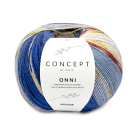 Katia Concept Onni Socks 401 - Grijs-Blauw-Bordeauxrood