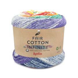 Fair Cotton Infinity 100 - Oranje-Donker blauw-Groen-Rood
