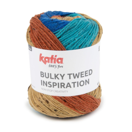 Katia Bulky Tweed 305 - Blauw-Oker-Roest bruin