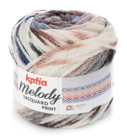 Katia Melody Jacquard Print 506 - Ecru-Blauw-Bruin