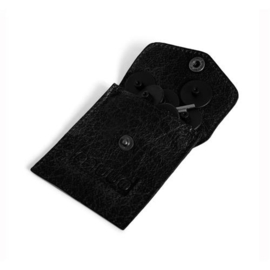 MUUD Bergen. Handgemaakt leren etuit voor handwerkaccessoires 9.5x8cm - kleur black