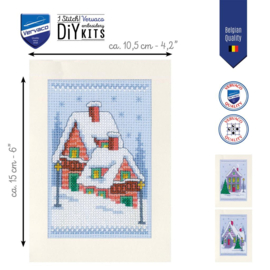 WENSKAART KIT WINTERHUISJES SET VAN 3
