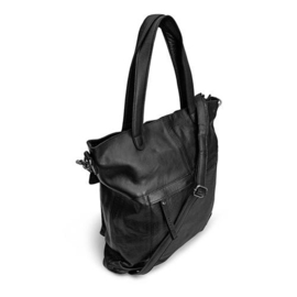 MUUD Arendal. Handgemaakt leren tas voor handwerkprojecten 35x34cm - kleur black