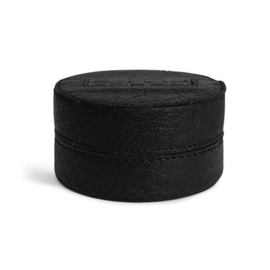 MUUD Emeli. Handgemaakt leren ronde kubus voor naalden 4x8cm - kleur black