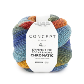 Katia Concept SYMMETRIC SOCKS & MORE - CHROMATIC 201 - Rood-Blauw-Oranje-Groen