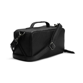 MUUD Cleo. Handgemaakt leren schouder tas 23 x 13 x 11 cm - kleur black