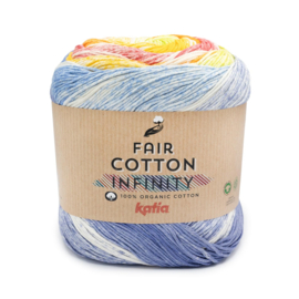 Fair Cotton Infinity 102 - Blauw-Pistache-Geel-Oranje