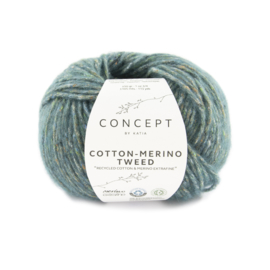 Katia Concept Cotton merino tweed 504 - Donker Turquoise