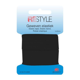 ReStyle 015.20092 Geweven elastiek 25 mm x 1 meter - Kleur 000