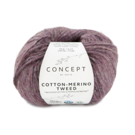 Katia Concept Cotton merino tweed 509 - Zeer donker bleekrood