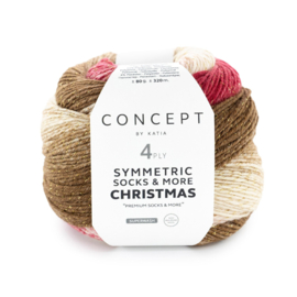 Katia Concept SYMMETRIC SOCKS & MORE - CHRISTMAS 201 - Beige-Wit-Rood