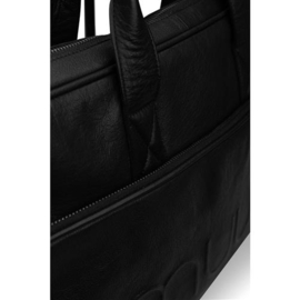 MUUD Denver. Handgemaakt leren laptoptas 25+5x38x2cm - kleur black