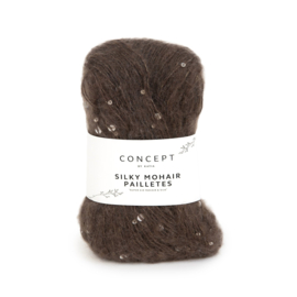 Katia Concept Silky Mohair Pailletes 207 - Chocolade bruin