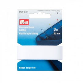 PRYM KATOENBAND STERK 20MM WIT