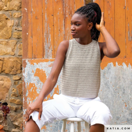 KATIA DAMES TOP GEHAAKT IN METALLIC GAREN GATSBY