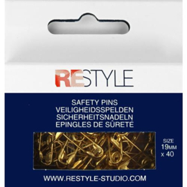 ReStyle 015.10213 Veiligheidsspelden 19 mm goud, 40 stuks