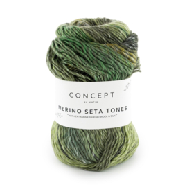 Katia Concept Merino Seta Tones 101 - Groen-Zwartachtig groen