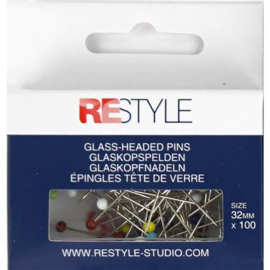 Restyle 015.10101 Glaskopspelden staal 0,60 x 32 mm 100 stuks op zelfbedieningskaart