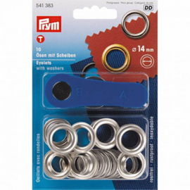 PRYM 541383 RINGEN EN SCHIJVEN 14MM ZILVER