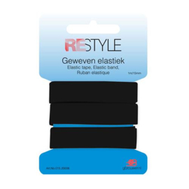 ReStyle 015.20006 Geweven elastiek 15 mm x 1 meter - Kleur 000