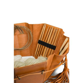 MUUD Evita XL. Handgemaakt leren 6 kantige handwerk opbergdoos 22x22x26cm - kleur WHISKY