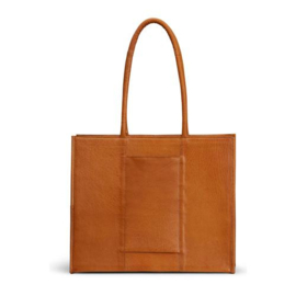 MUUD Bina XL. Handgemaakt leren shopper met afneembare portemonnee 35x43x18cm - kleur WHISKY