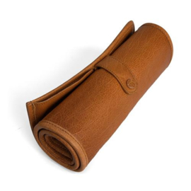 MUUD Elona. Handgemaakt leren oprolbare handwerketuit 20x68cm - kleur WHISKY