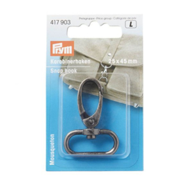 PRYM KARABIJNHAKEN 25X45MM OUD ZILVER