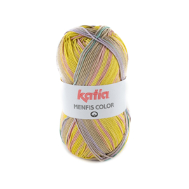 Katia Menfis Color 109 - Pistache-Bleekrood-Lila-Turquoise