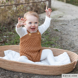 KATIA ROMPER GEBREID IN BUBBELSTEEK MET MERINO BABY