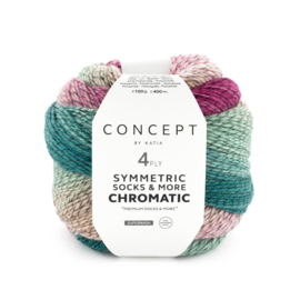 Katia Concept SYMMETRIC SOCKS & MORE - CHROMATIC 204 - Olieverf-Beige-Kauwgom roze