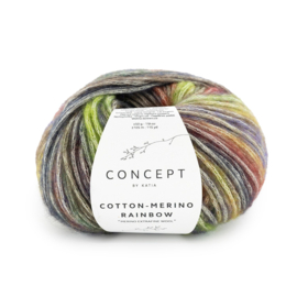 Katia Concept Cotton Merino Rainbow 503 - Groen-Rood-Medium blauw