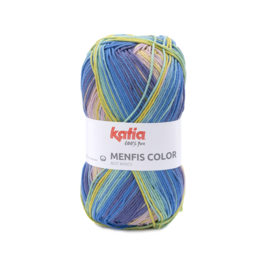 Katia Menfis Color 120 - Blauw-Pistache-Kauwgom roze