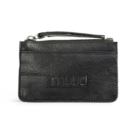 MUUD Dallas. Handgemaakt leren portemonnee 8x13cm - kleur black