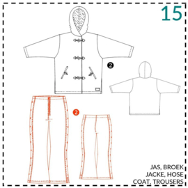 Patroon ABACADABRA Hoogvallende broek zonder band (015)