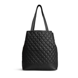 MUUD Betsy XL. Handgemaakt leren shopper 43x46x43cm - kleur black