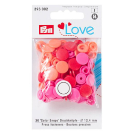 PRYM LOVE DRUKKNOPEN 12,4MM ROOD