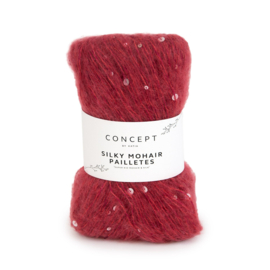 Katia Concept Silky Mohair Pailletes 208 - Bloedrode