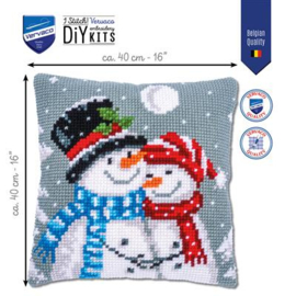 KRUISSTEEKKUSSEN KIT SNEEUWMANNEN