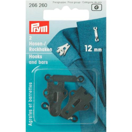 Prym 266260 Broek -en rokhaken met staafjes ST 12 mm zwart