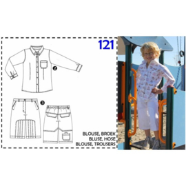 Patroon ABACADABRA Blouse met hoge staander (0121)