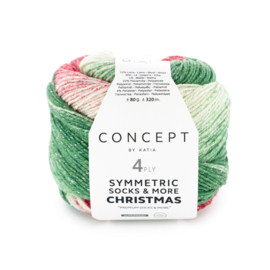 Katia Concept SYMMETRIC SOCKS & MORE - CHRISTMAS 101 - Groen-Rood-Wit