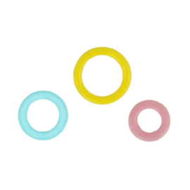 Durable 020.6000 Steekmarkeerders ringen 10mm, 12mm en 14mm; 90 stuks assorti kleuren