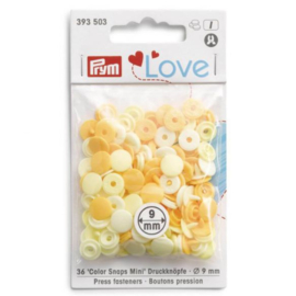 PRYM LOVE MINI DRUKKNOPEN 9MM GEEL