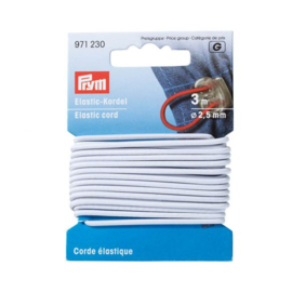 PRYM ELASTISCH KOORD 2.5MM WIT