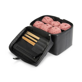MUUD Lexi. Handgemaakt leren ruime handwerktas. 20x26cm - kleur black