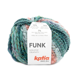 Katia Funk 76 - Water blauw-Kauwgom roze-Mauvé
